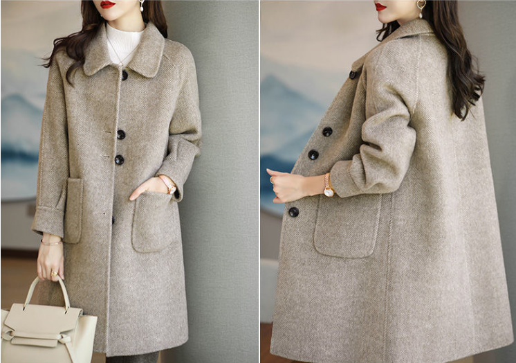 🔥🌸🔥Nowa wełniana kurtka grubszą na jesień/zimę 2025, średniej długości, slim fit