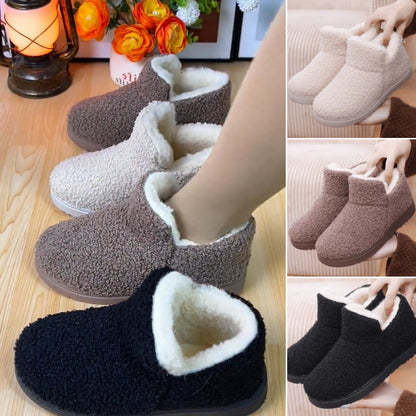 🌟🔥【Časovno omejen popust】🔥【35-41】Ploski topli snežni škornji iz volne in žameta