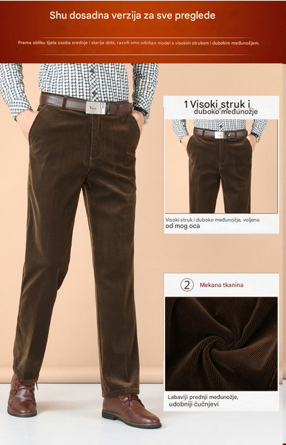 👖🔥Plaćanje pouzećem🆒【50-110 kg】Nove muške elastične baršunaste ležerne hlače visokog struka