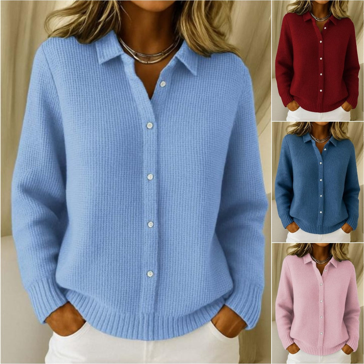 🌸😍【S-3XL】Ženski jednobojni kardigan , širok i ležeran