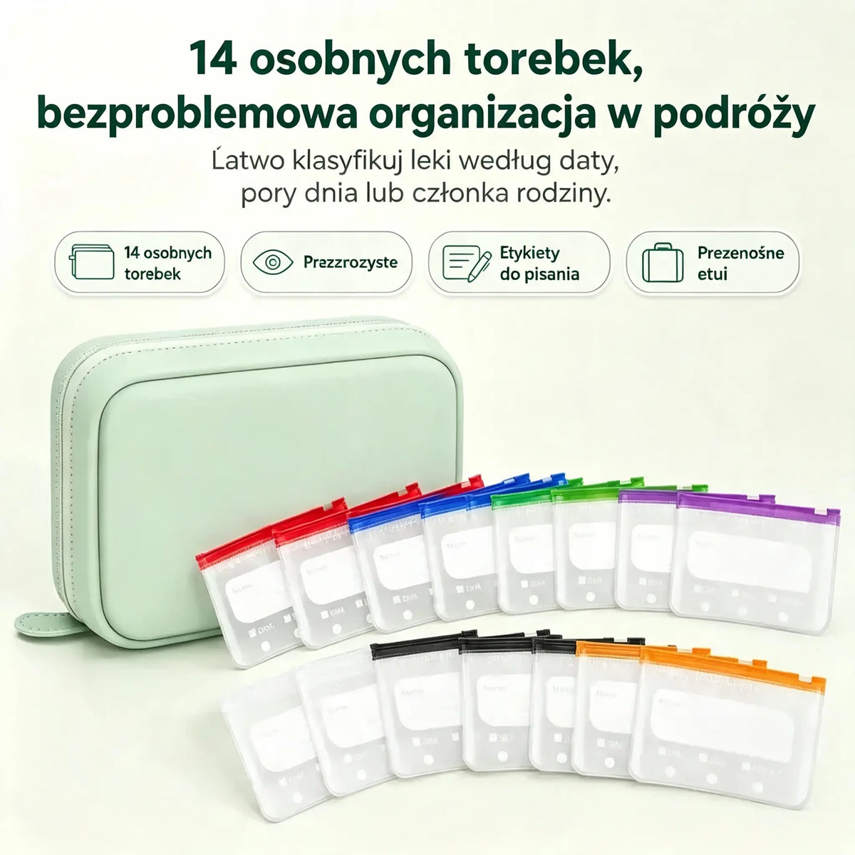 💊 Przenośna torba do przechowywania i organizacji leków — zachowaj porządek i bezpieczeństwo swoich tabletek. Zabierz swoje leki ze sobą, gdziekolwiek zechcesz!