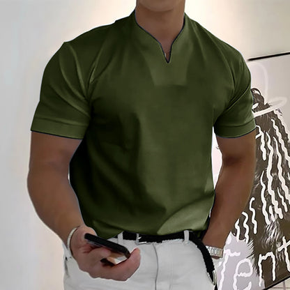 💪👔Polo deportivo para hombre en tallas grandes, de algodón elástico