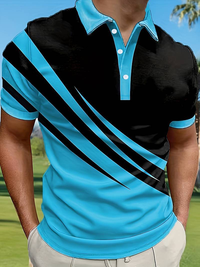 🔥👔【S-6XL】Nowa męska letnia koszulka POLO w paski z nadrukiem 3D | Gorąca sprzedaż w Polsce | Dopasowany krój i wygoda