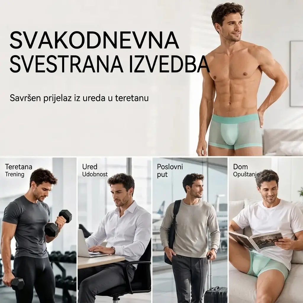 【Set od 6】Muško prozračno donje rublje od hladne svile