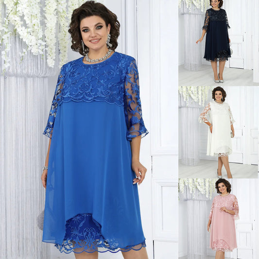 🎉✨【S-5XL】2025 nowa wysokiej jakości klasyczna elegancka sukienka z szyfonu w stylu retro