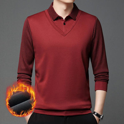 👔🔥【50% zniżki】🔥Męski dwuczęściowy sweter ze sztucznej szenili z aksamitem i pogrubieniem zapewniającym ciepło