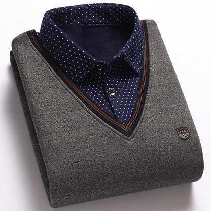 💥👔💥【Jesienna wyprzedaż】💥 [M-4XL] Męska koszula z dzianiny i aksamitu