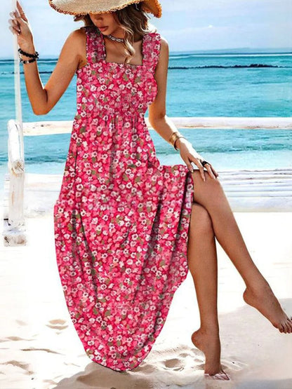 🔥✨【Ograniczona ilość】【S-3XL】🌈2025 Nowa letnia moda, nadrukowana sukienka z odkrytymi ramionami