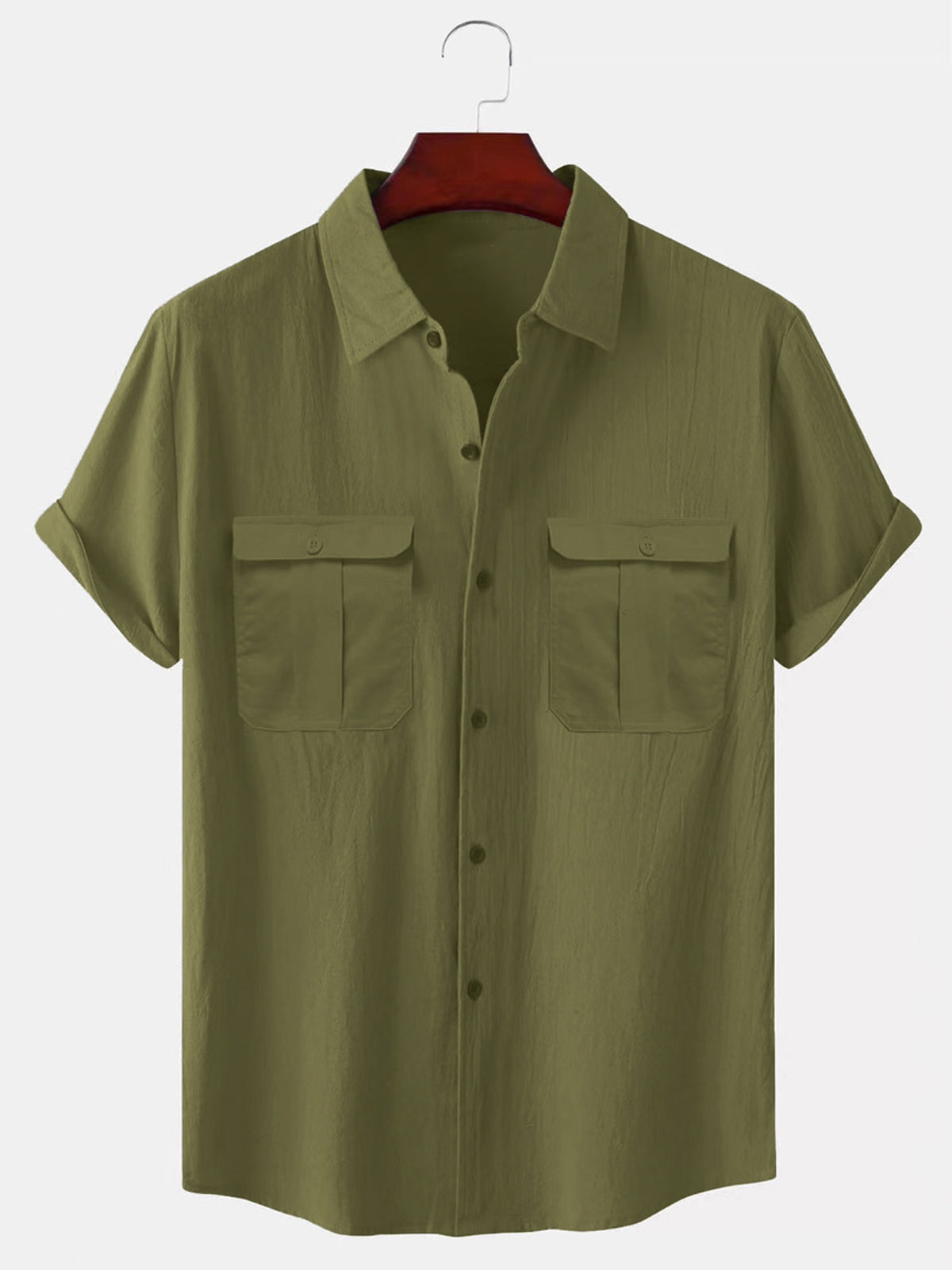 👕Wyprzedaż letnia [M-5XL] Europejska i amerykańska letnia moda jednokolorowa popularna męska prosta lniana koszula, lekki dojrzały styl casualowy