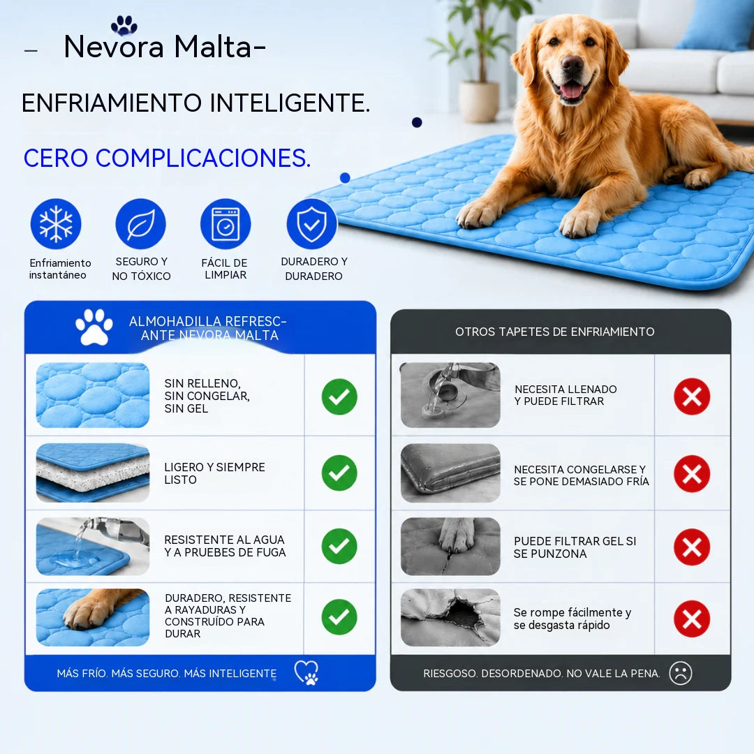 Alfombrilla refrescante para mascotas (no requiere llenado de agua)  — Fabricada en tejido Oxford transpirable; apta para todo tipo de camas o jaulas para mascotas.