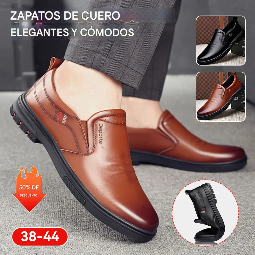 🔥👞【Tallas 38-44】💖Nuevos zapatos de negocios de cuero genuino para hombre 2026, casuales, cómodos y suaves.