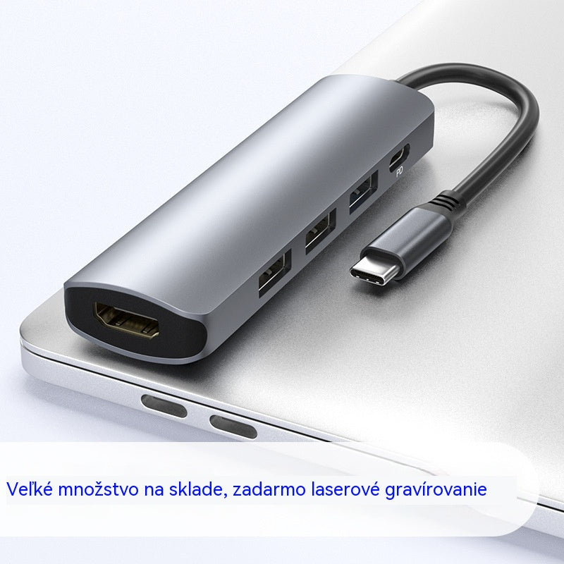 🔌✨ 5v1 prenosný USB-C hub s výstupom 4K HDMI 🎥💻