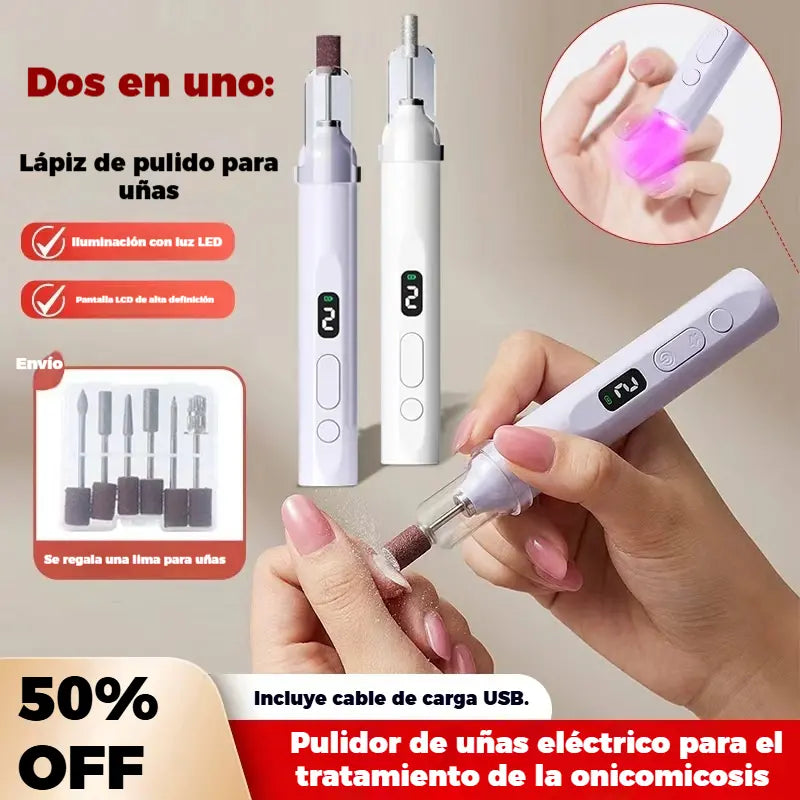 💅Lima de uñas eléctrica 2 en 1 con lámpara LED (lámpara de secado + 5 cabezales de pulido) ✅️Pago contra entrega