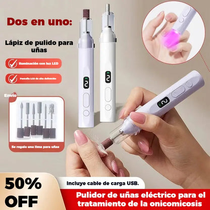 💅Lima de uñas eléctrica 2 en 1 con lámpara LED (lámpara de secado + 5 cabezales de pulido) ✅️Pago contra entrega