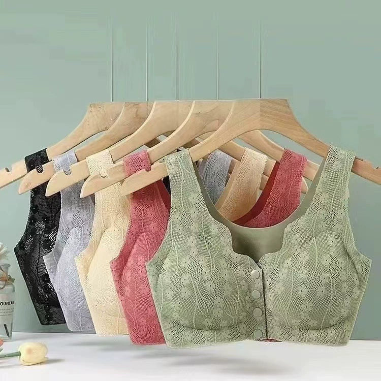 🔥✨【Compra uno y llévate otro gratis】【40-100 kg】💕👙Nuevo sujetador sin aros con cierre frontal para mujer, suave y cómodo.