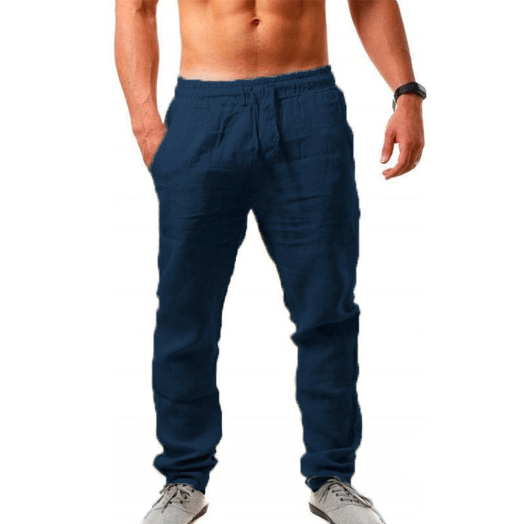 👖 50% de descuento💥【40-120 kg】Pantalones deportivos casuales de algodón y lino para hombre, tallas grandes, corte holgado ✅️Pago contra entrega