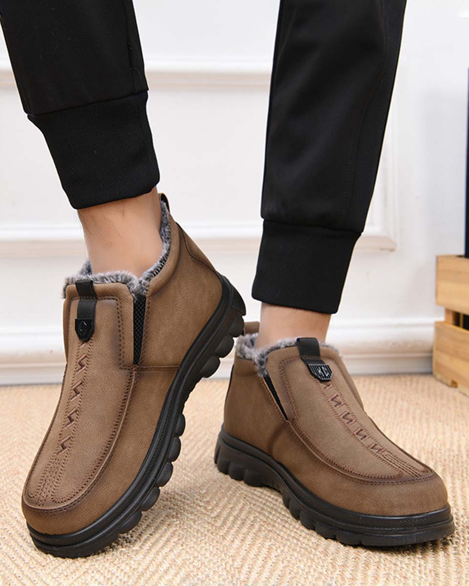 Pánská zimní teplá obuv pro každodenní nošení, kulatá špička, hřejivá a pohodlná.