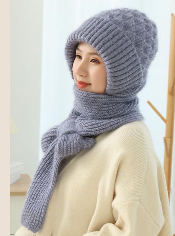 🔥50% ZNIŻKI🔥【Czapka + Szalik】🐏 Wysokiej jakości, przyjemny w dotyku, miękki i wiatroszczelny kaptur oraz szalik z wbudowaną ochroną uszu