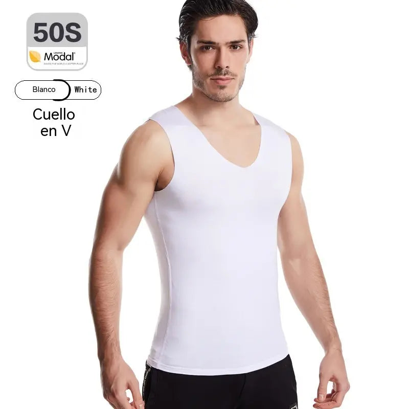 ✨❄️【50% de descuento🔥】😎 Chaleco transpirable de seda helada informal para hombre, ideal para el verano.