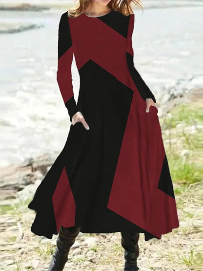 🔥✨👗【Wyprzedaż】【S-5XL】Klasyczna sukienka retro z długim rękawem