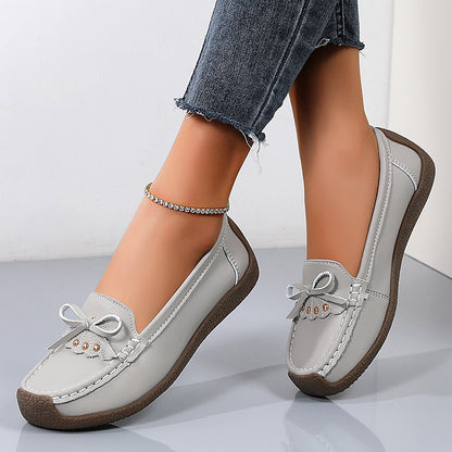 【35-44】 2025 nowe stylowe damskie buty casual ze skóry, miękka podeszwa, miękka cholewka-3923616