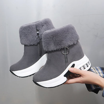 【35-43】💕2024 nowe zimowe damskie pluszowe bawełniane buty na grubej podeszwie-3800079