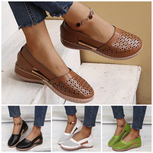 🎉 📣【35-43】 2025 nowe modne sandały z wydrążonymi palcami dla kobiet w dużym rozmiarze na koturnie z zamkniętymi palcami