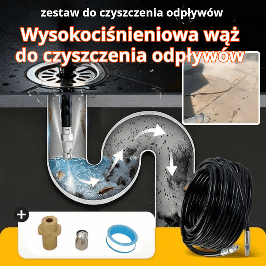 💦 TERAZ 50% TANIEJ! 🚿 Zestaw do czyszczenia odpływów 5800 PSI – dysza wysokociśnieniowa i wąż do zatkanych odpływów/rur🔧📦