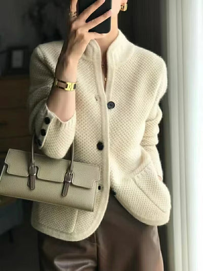 🔥✨【Zľava 50%】【S-2XL】Štýlová francúzska kašmírová bunda na jeseň, ľahká, teplá a všestranná