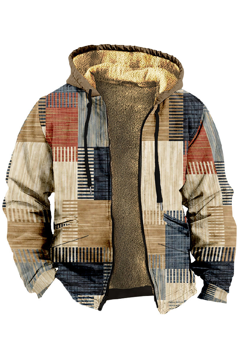 ✨👔【Plačilo ob dostavi】【S-4XL】Jesensko/zimska moška debela žametna jakna s toplo volneno kapo