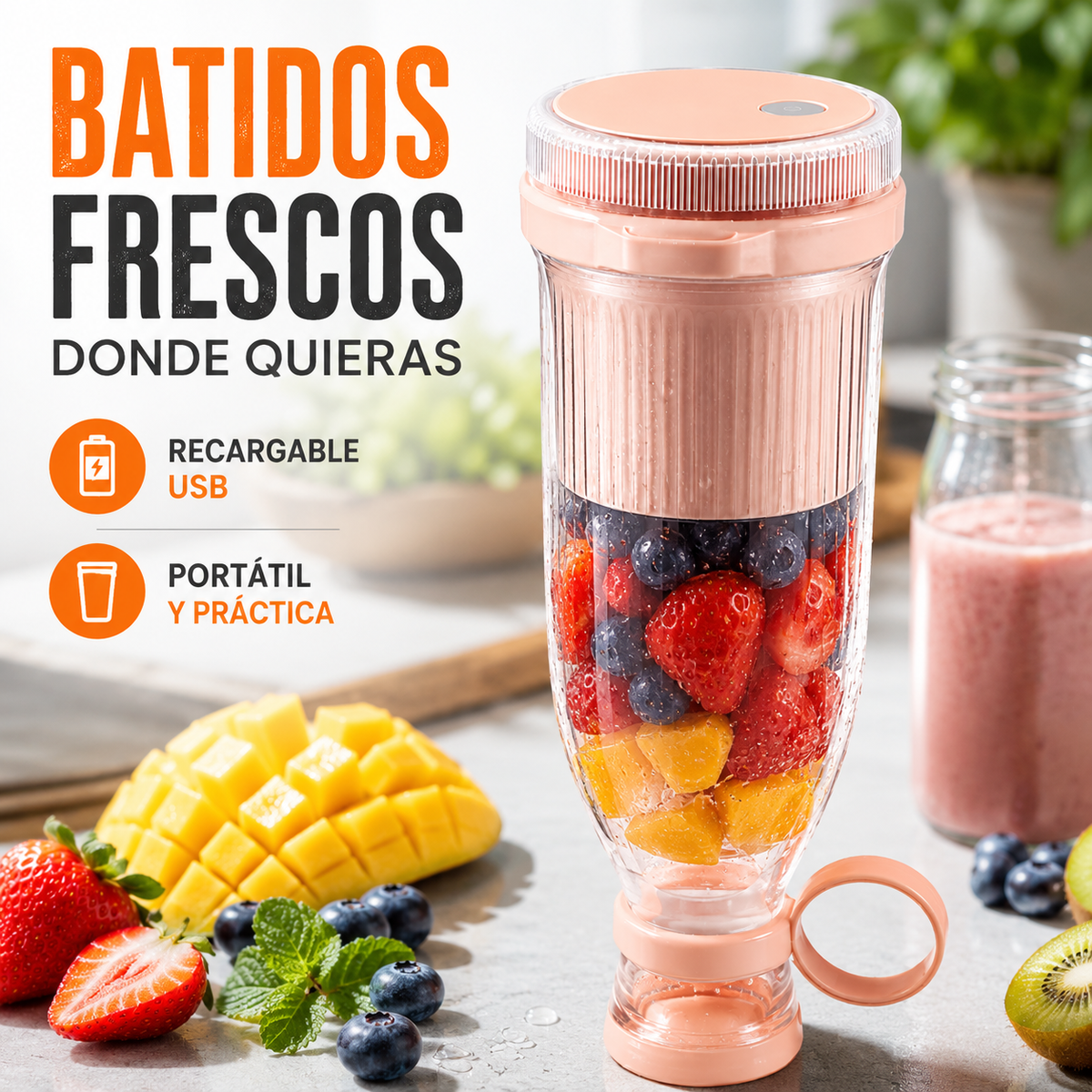 ✨🍎【50% de descuento🔥】Exprimidor inalámbrico portátil: fácil de transportar