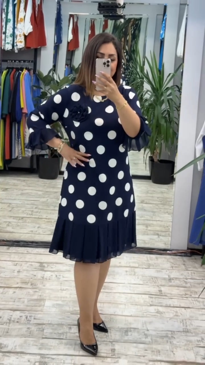 💟【S-5XL】👗 Letnia, nowa, modna sukienka w groszki, klasyczny design, elegancka i prosta