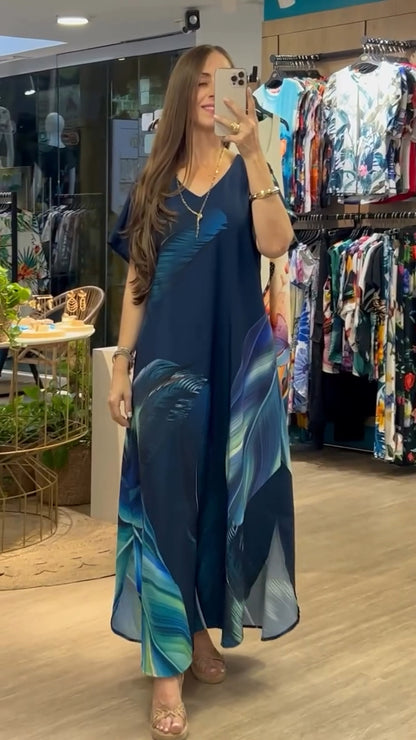 💐【S–5XL】2025 Europejska i amerykańska damska miękka i elegancka sukienka z mieszanki bawełny i jedwabiu, 🌷lekka i elegancka, 🌷smukła i wygodna, 🌷elegancka i komfortowa