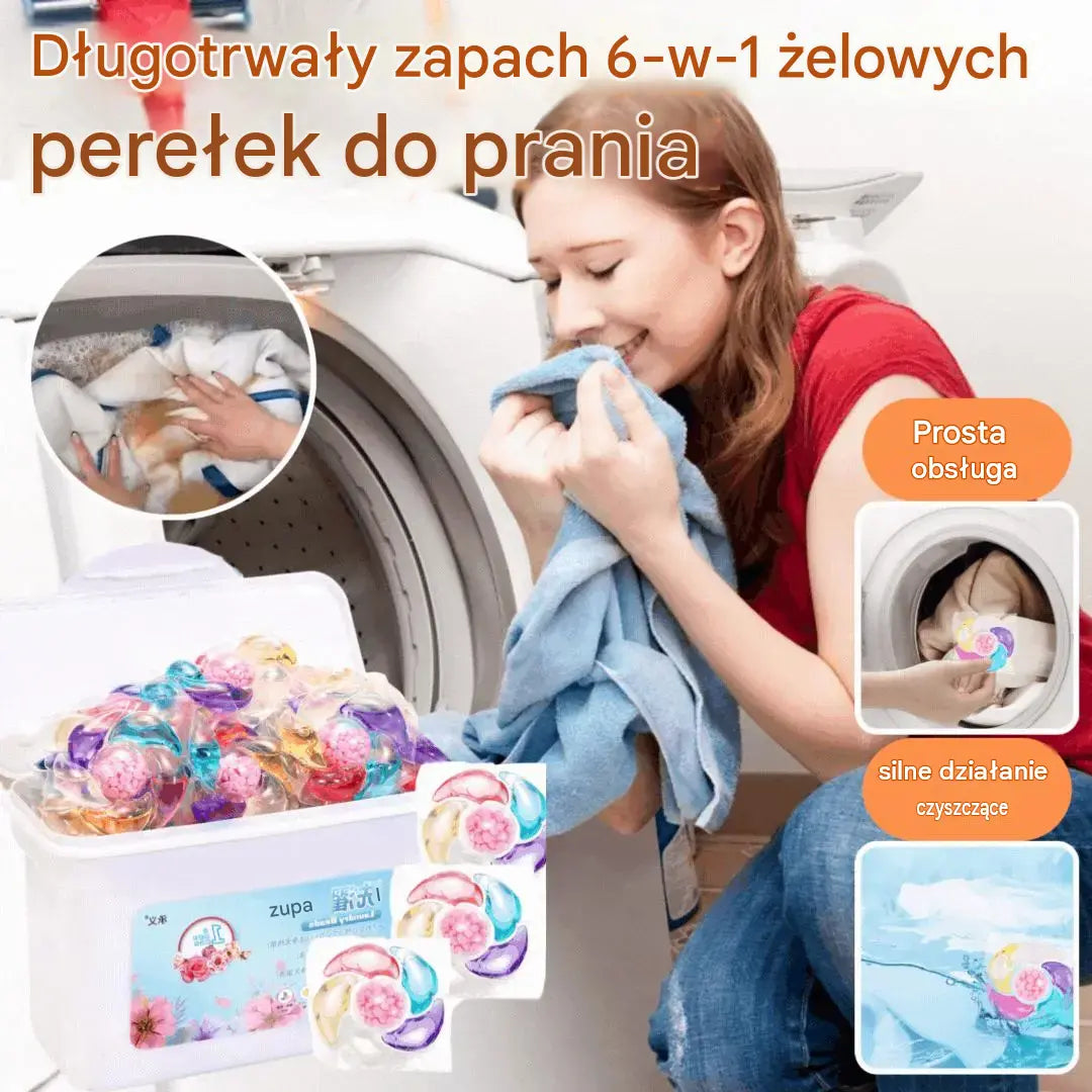 ✨👚 [30 sztuk] ✨ Bardzo duże opakowanie: Zapachowe kapsułki do prania 6 w 1 — usuwanie plam i długotrwały zapach