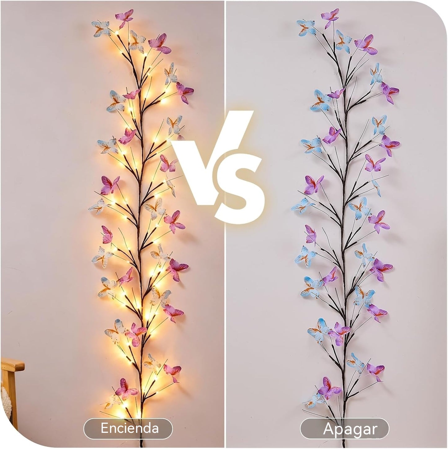✨Pago contra entrega✅️ Luces LED Flexibles en Forma de Enredadera con Mariposas – Decora tu Hogar con un Ambiente Mágico y Cálido 🦋💡
