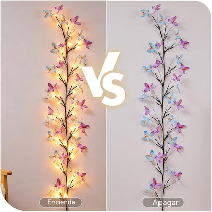 ✨Pago contra entrega✅️ Luces LED Flexibles en Forma de Enredadera con Mariposas – Decora tu Hogar con un Ambiente Mágico y Cálido 🦋💡