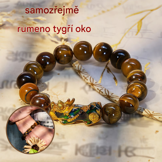 🎁 Ručně vyráběný náramek z přírodních kamenů-Náramek z přírodního tygřího oka s měnící se barvou