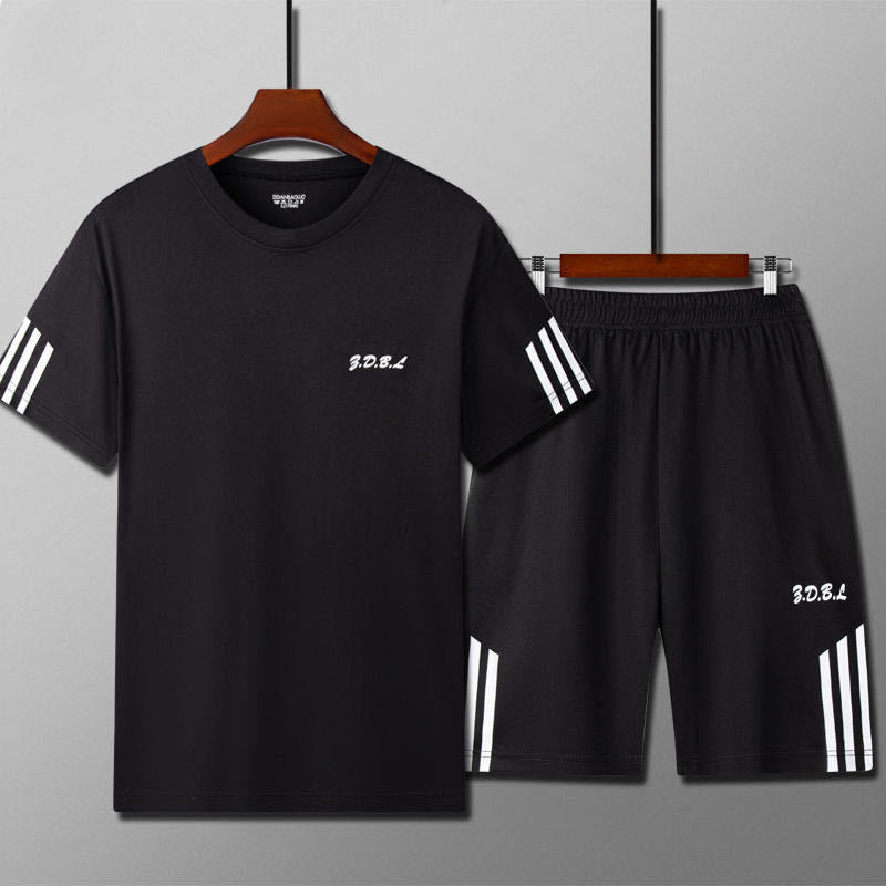 【45-100 kg】Letni męski dres, oddychająca i szybko schnąca siateczka, stylowy wygląd, odpowiedni zarówno do uprawiania sportu, jak i na okazje biznesowe.