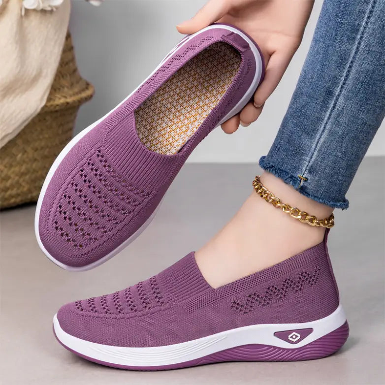 【oferta flash】Zapatillas casuales de malla elástica: estilo sencillo, cómodas para el uso diario, tallas 36-43.