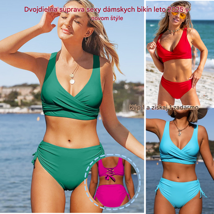 🏖️👙【Nowy produkt z rabatem】🌴【S-3XL】Nowy damski, prosty, jednolity kolor, szybkoschnący, wygodny, oddychający kostium kąpielowy bikini na lato 2025.