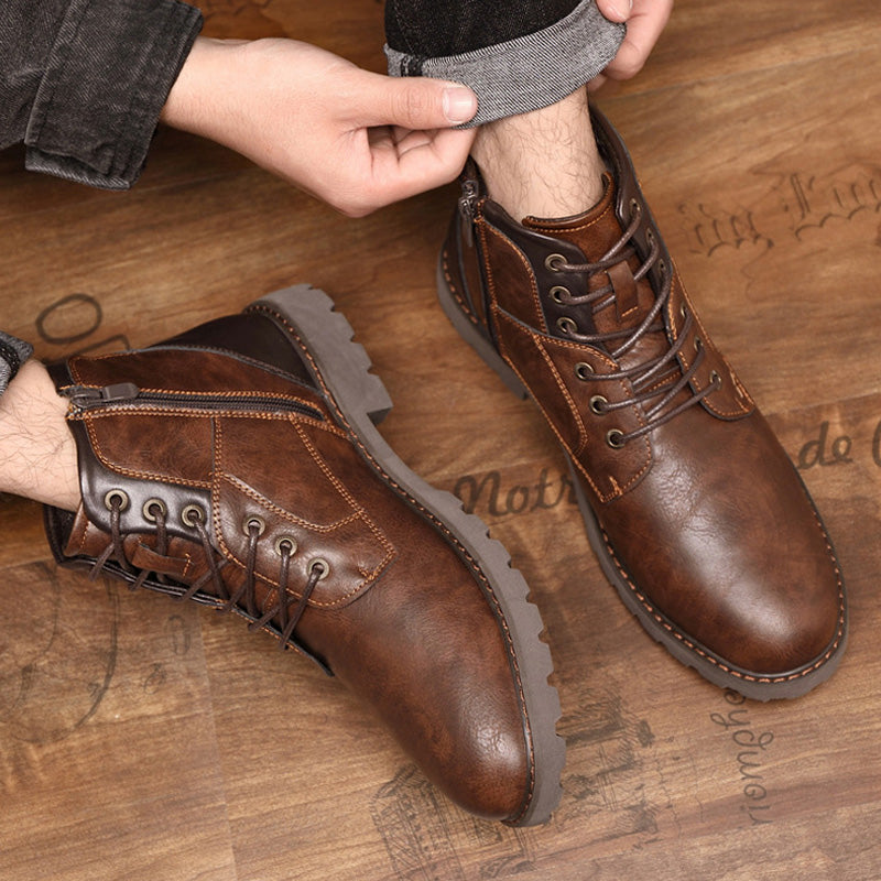 🎉Zimowy bestseller – męskie buty zapinane na zamek, wodoodporne i antypoślizgowe, odpowiednie na każdą porę roku