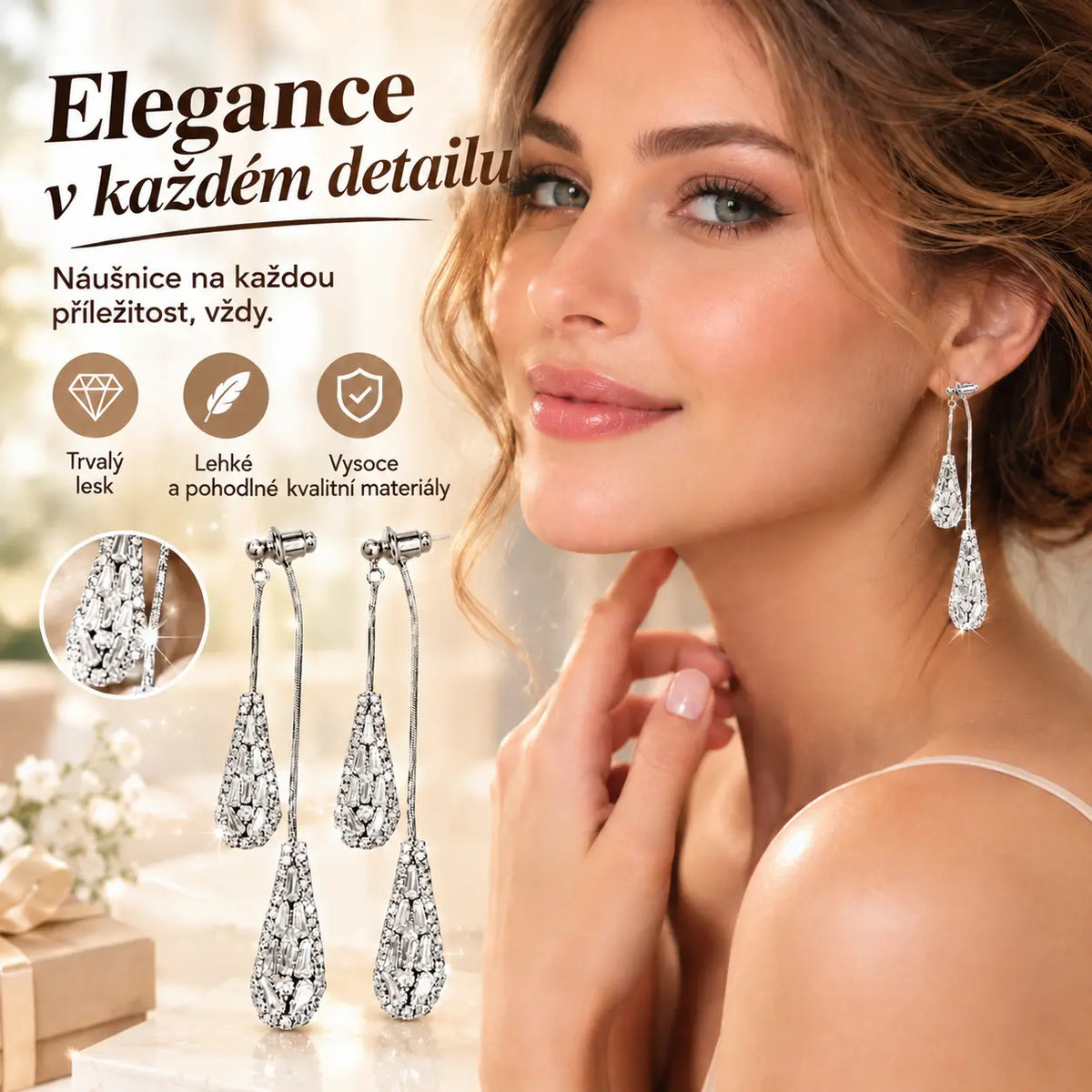 📢📢 Zľava 50%!! ⏰ Dámske strapcové náušnice ✨ Elegantné pozlátené visacie náušnice