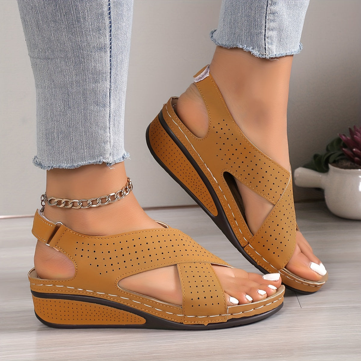 ✨👡50% de descuento🔥Sandalias de mujer con suela gruesa, en tallas grandes ✅️Pago contra entrega