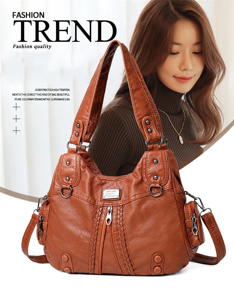 🔥👜Nowość na rok 2026, duża pojemność, praktyczna i stylowa, miękka skórzana torba na ramię.