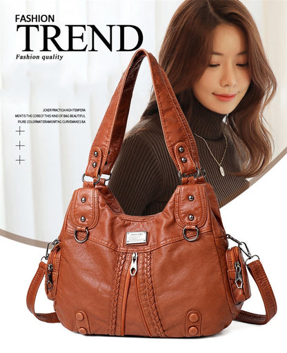 🔥👜Nowość na rok 2026, duża pojemność, praktyczna i stylowa, miękka skórzana torba na ramię.