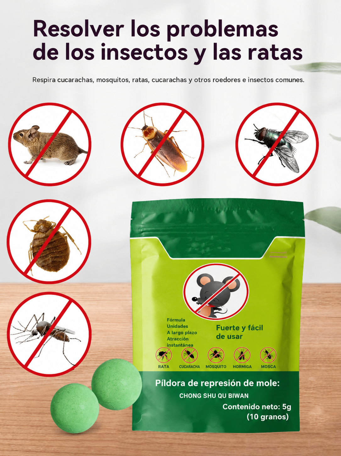 🌿✨【50 bolas】Potentes bolas repelentes de roedores e insectos, con ingredientes de origen vegetal, seguras para humanos y mascotas.✅️Pago contra entrega