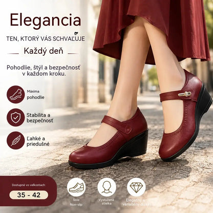 👡【Veľkosti 35-41】Mäkké kožené topánky s mäkkou podrážkou a protišmykovým klinovým podpätkom: ideálne pre mamičky.