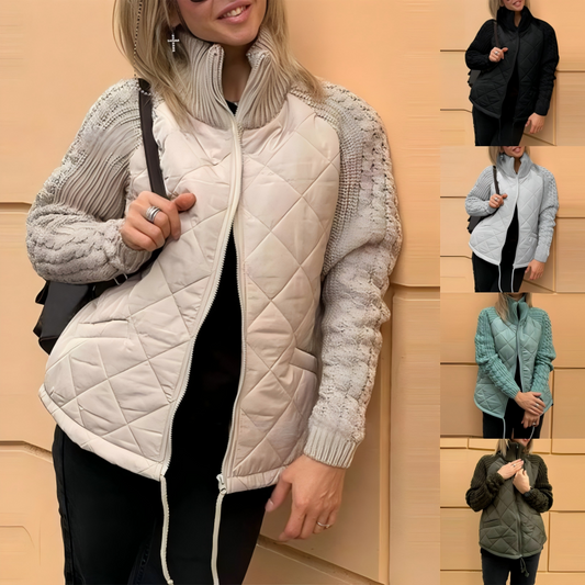 🔥💥【S-3XL】2024 nowa zimowa kurtka damska, dzianina kompozytowa, pogrubiona, aksamit-3801663