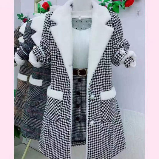 🌈🔥 【M-6XL】 2024 zimowa w nowym stylu bawełniana, pogrubiona kołnierzyka modna damska wełniana kurtka-3811509