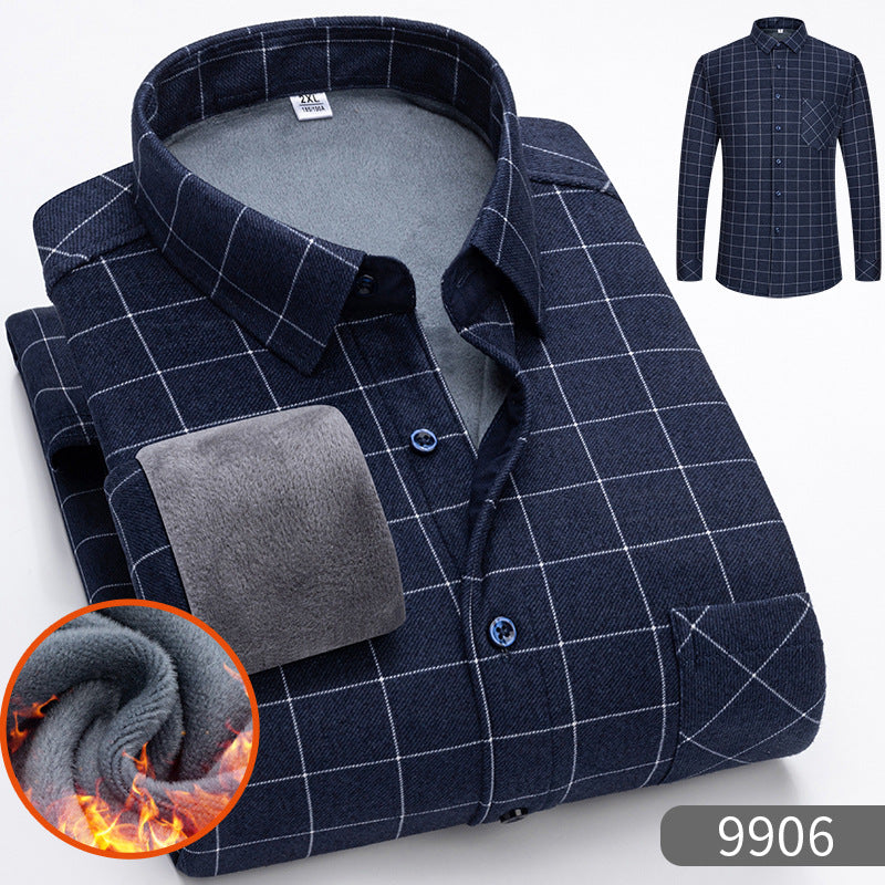 🔥【HOT SALE】🔥👔【L-5XL】 Ciepła koszula biznesowa z długimi rękawami na jesień i zimę